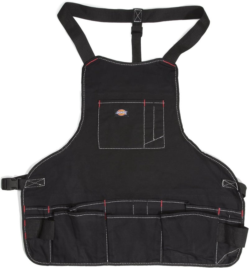 Dickies 16-Pocket Workshop Bib Apron, Durable Canvas Construction, Reinforced Edges, Adjustable Belt, Black - Image 1