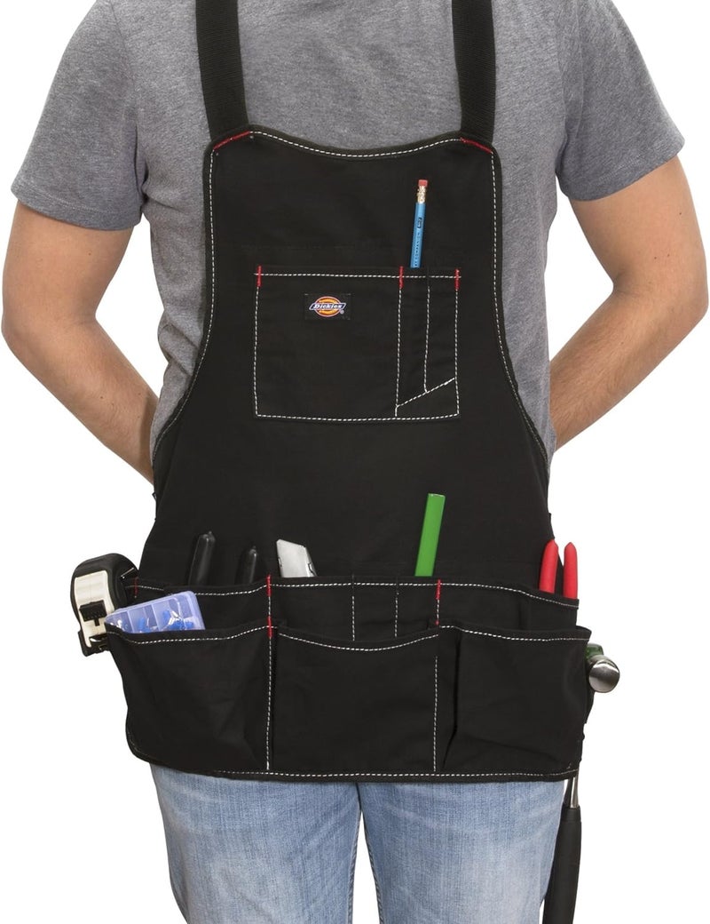 Dickies 16-Pocket Workshop Bib Apron, Durable Canvas Construction, Reinforced Edges, Adjustable Belt, Black - Image 5