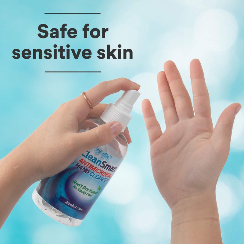 CleanSmart Antimicrobial Skin & Hand Cleanser, 8 Ounce Bottle (Pack of 2) Alcohol-Free Safe Cleanser - Image 3