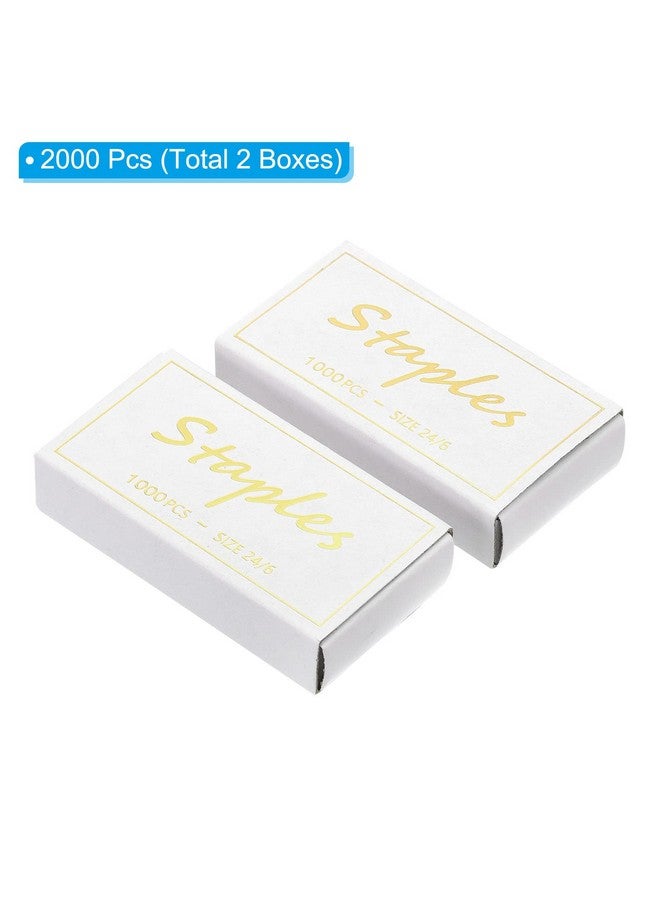 PATIKIL 24/6 Staples, 2000 Pcs 50/Strip Standard Size Jam Free Sharp Chisel Point Stapler Refill For Desktop Stapler Home Office, Rose Gold - Image 3