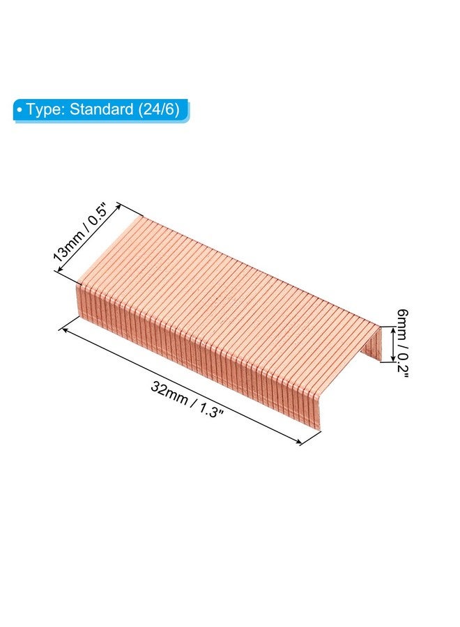 PATIKIL 24/6 Staples, 2000 Pcs 50/Strip Standard Size Jam Free Sharp Chisel Point Stapler Refill For Desktop Stapler Home Office, Rose Gold - Image 2