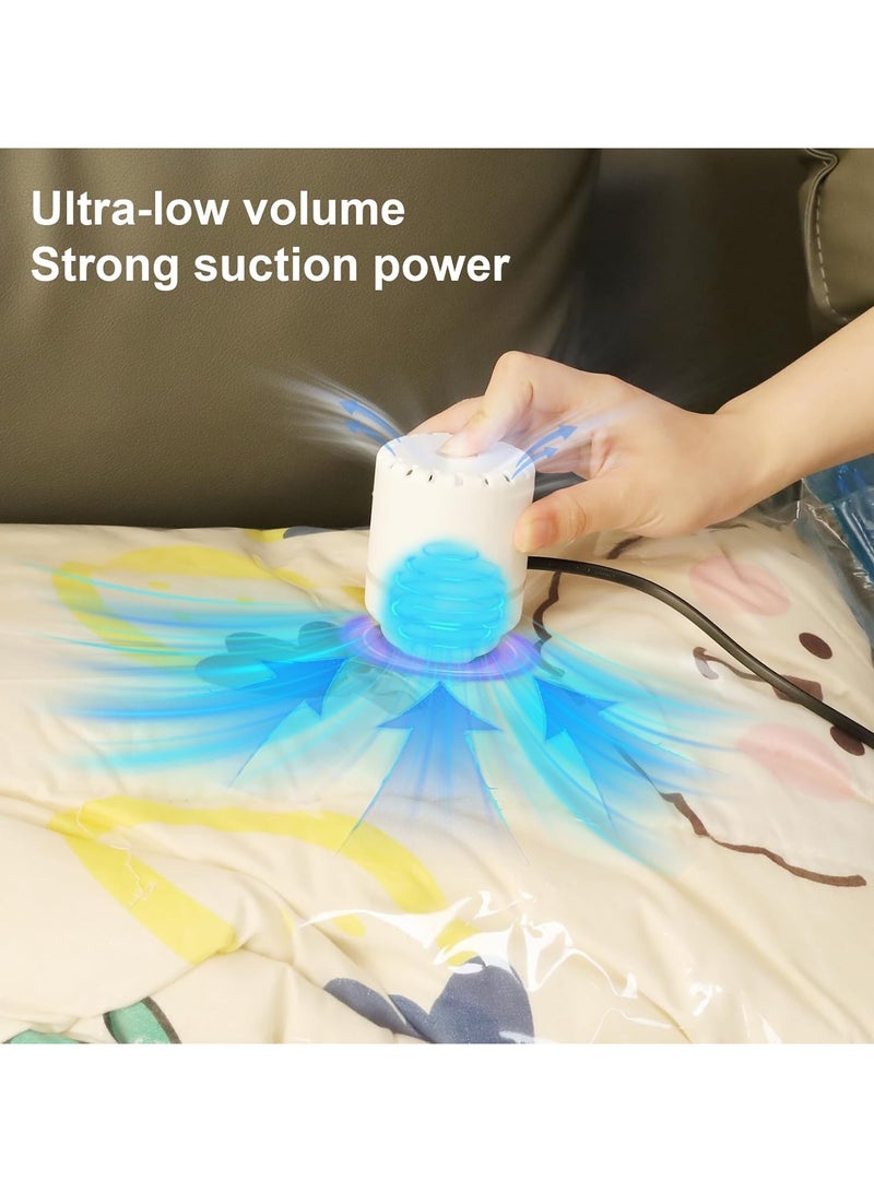 عربست أكياس تخزين مفرغة من الهواء، 25 قطعة كبيرة الحجم، بسحاب فاخر، أكياس ضغط قابلة لإعادة الاستخدام، موفرة للمساحة مع مضخة كهربائية ومضخة يدوية، تُستخدم أكياس التفريغ للألحفة والوسائد والبطانيات والستائر والسفر والملابس - Image 5