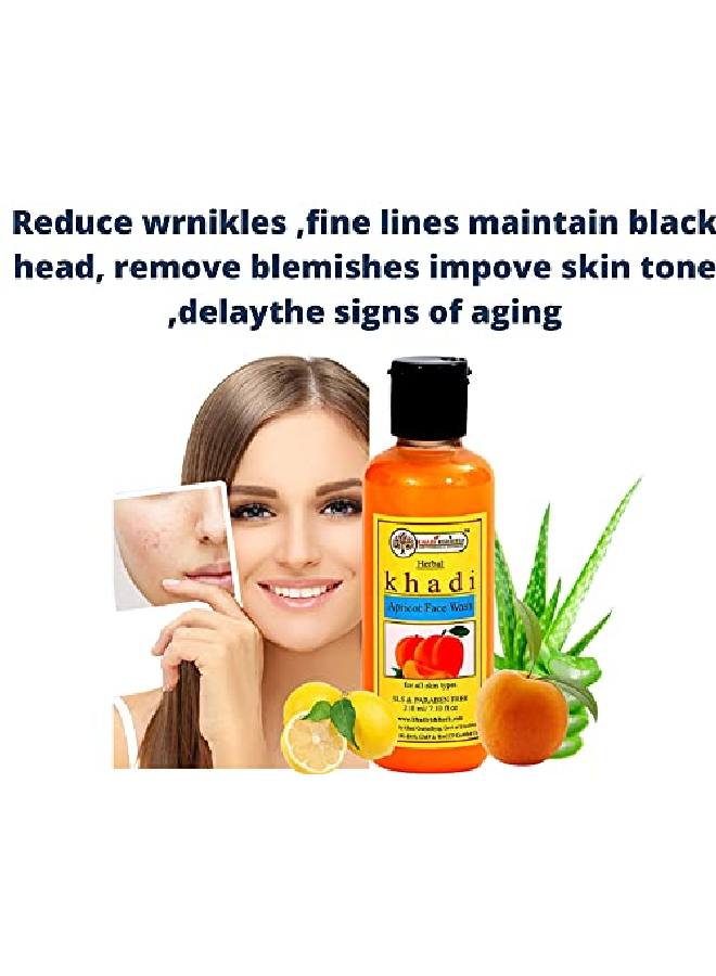 KHADI RISHIKESH Herbal Apricot Face Wash For Deep Cleansing Antiacne Suitable For All Skin Typesreduces Blemishesantiageingfacial Cleanser With Apricotfor Teenagers Men Women 210 Ml - Image 3