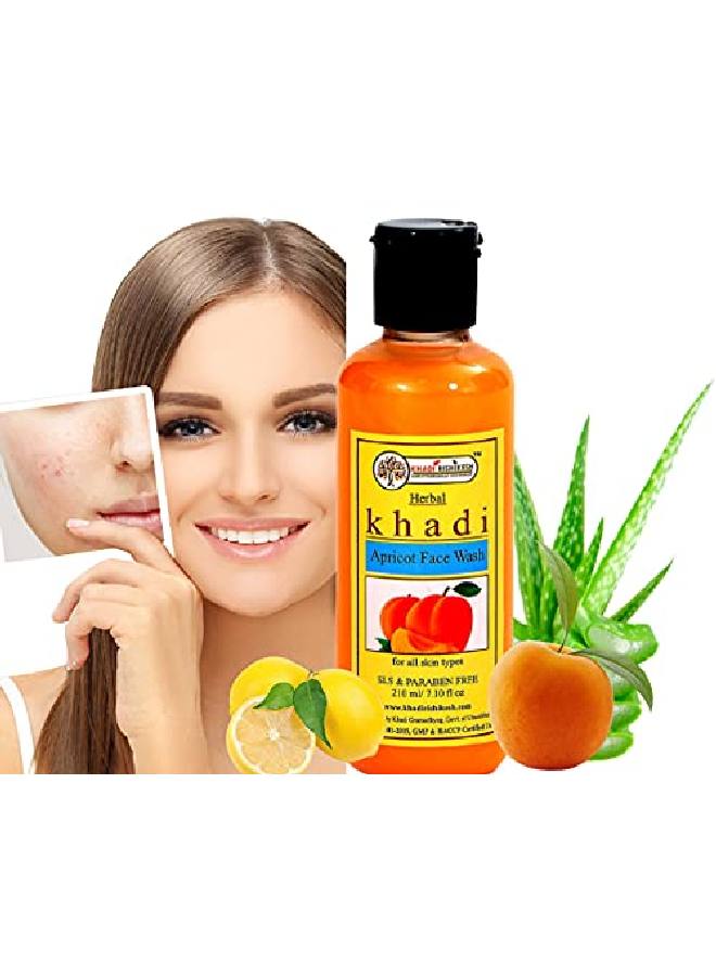 KHADI RISHIKESH Herbal Apricot Face Wash For Deep Cleansing Antiacne Suitable For All Skin Typesreduces Blemishesantiageingfacial Cleanser With Apricotfor Teenagers Men Women 210 Ml - Image 2