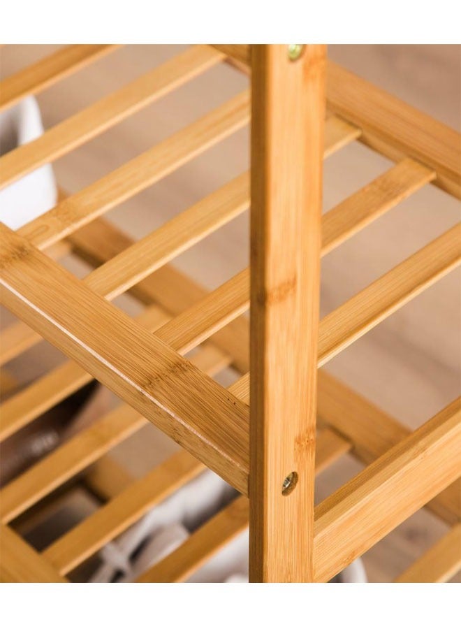 NKX 6 Layer Bamboo Shoe Rack Storage Wooden Standing Shoe Display Shelf  - Image 4