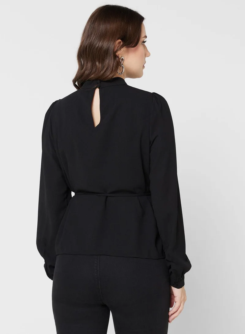VERO MODA Puff Sleeve Tie Detail Top