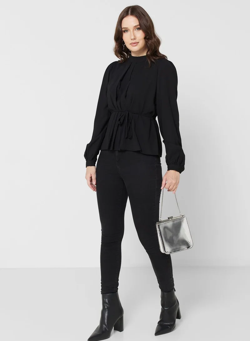 VERO MODA Puff Sleeve Tie Detail Top