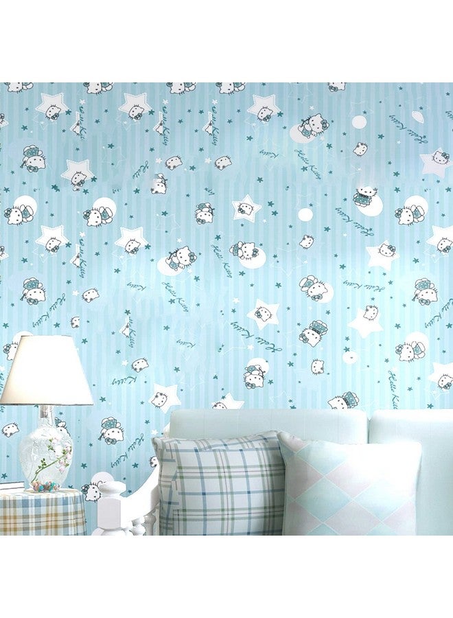 Wolpin Wall Stickers Wallpaper for Kids Room (45 x 500 cm) Cute Cats Girls Boys Bedroom Baby Decoration Wardrobe Furniture Decoration Self Adhesive Waterproof DIY, Crazy Blue - Image 4