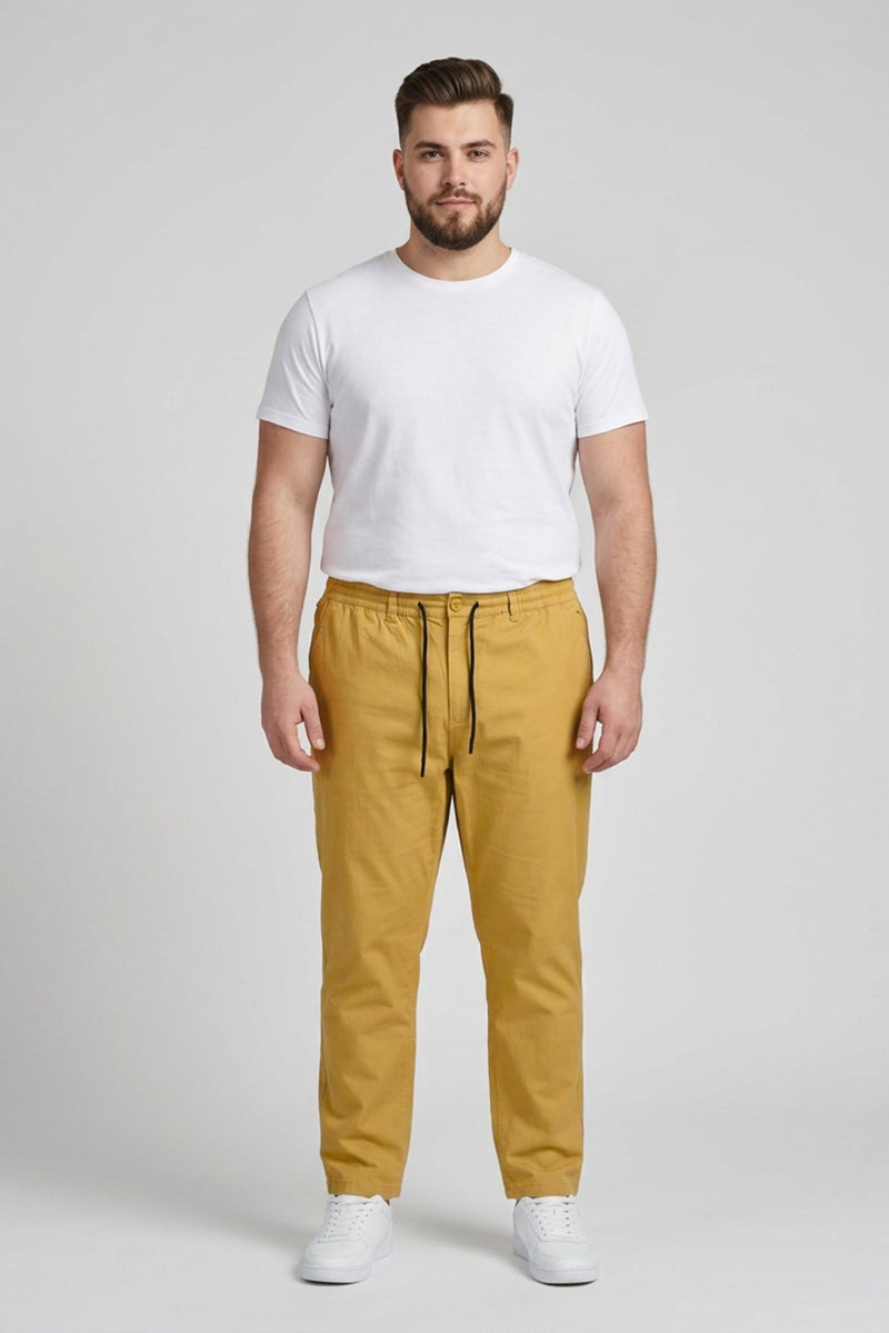 Stance Men Regular Fit Plain Chino Pants, Khaki - Image 2
