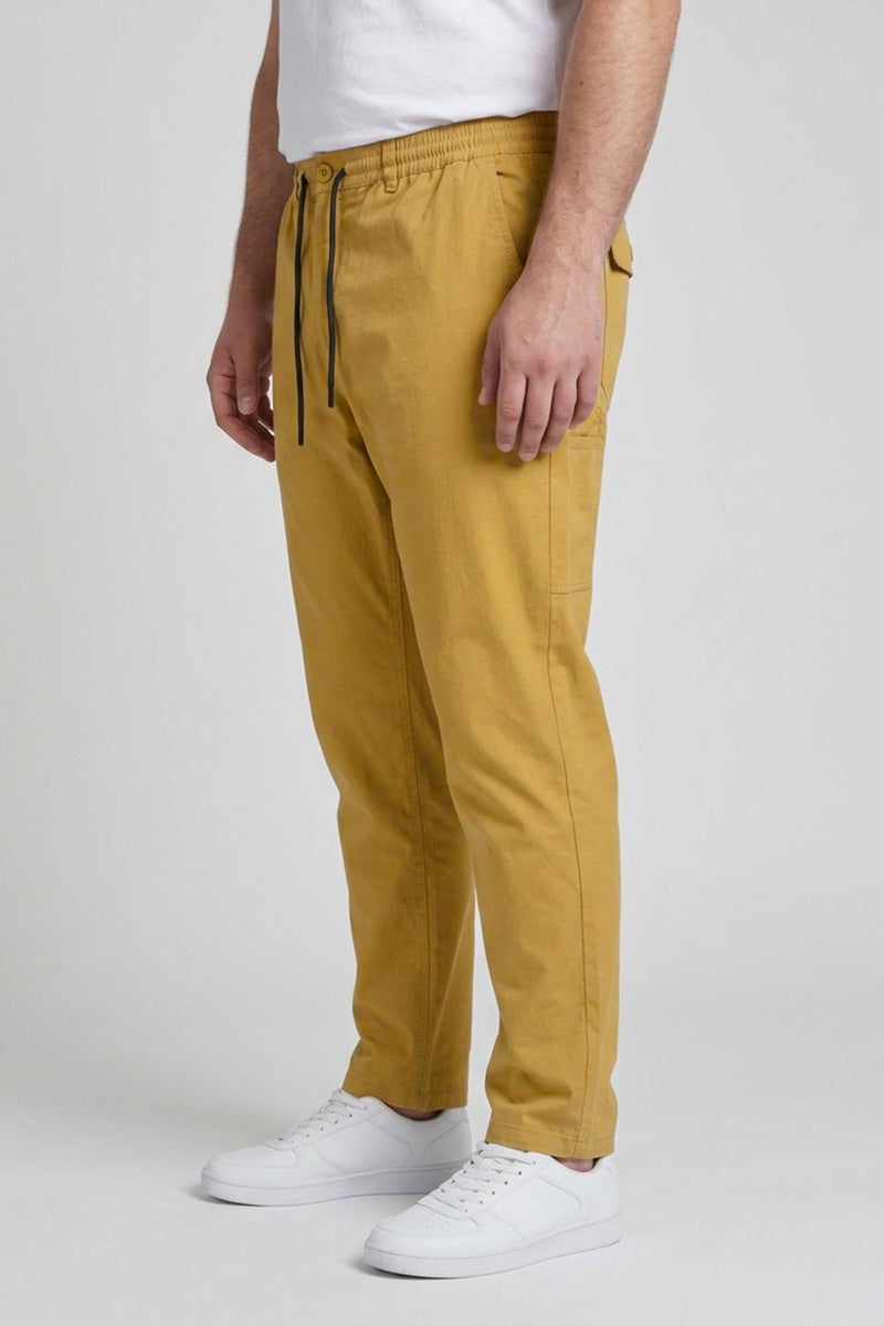 Stance Men Regular Fit Plain Chino Pants, Khaki - Image 3