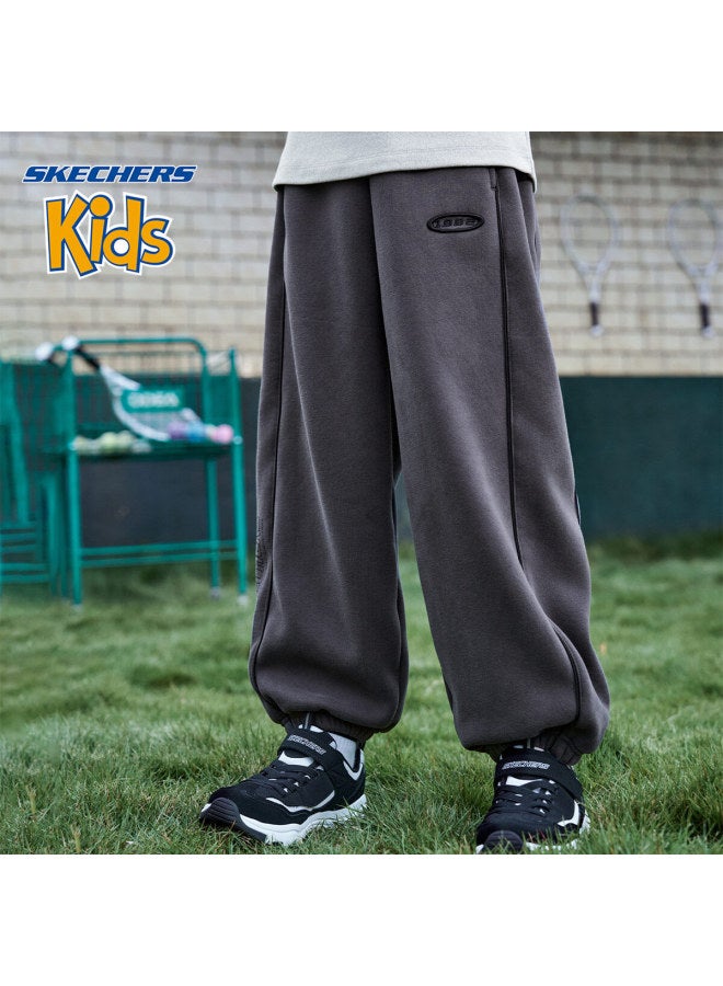 Skechers Boys' Sports Pants Winter Children's Sweatpants Casual Trousers Road Gray Size 120 - Image 1