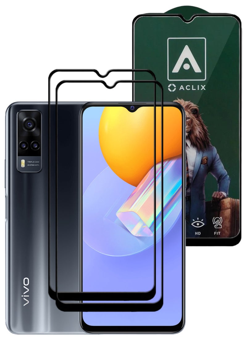 ACLIX 2 Pieces Antistatic ESD Dustproof Premium Quality High Definition Tempered Glass Screen Protector Designed For vivo Y51 (2020) - Image 1