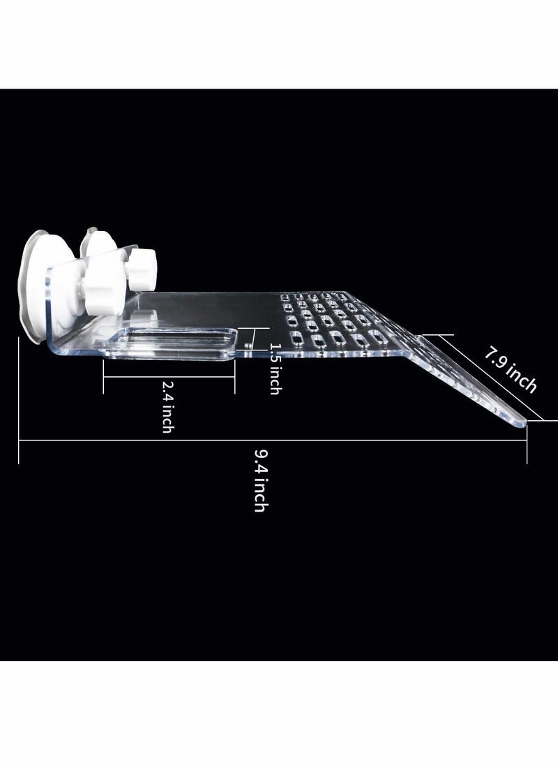 KASTWAVE - Turtle Tank Platform, Turtle Basking Platform Aquarium Animal Transparent Sink Wharf for Small Pet Sun Bathing Resting, Reptile Habitat, Climbing Shelf Floating Decor with Sucker Cap - Image 1