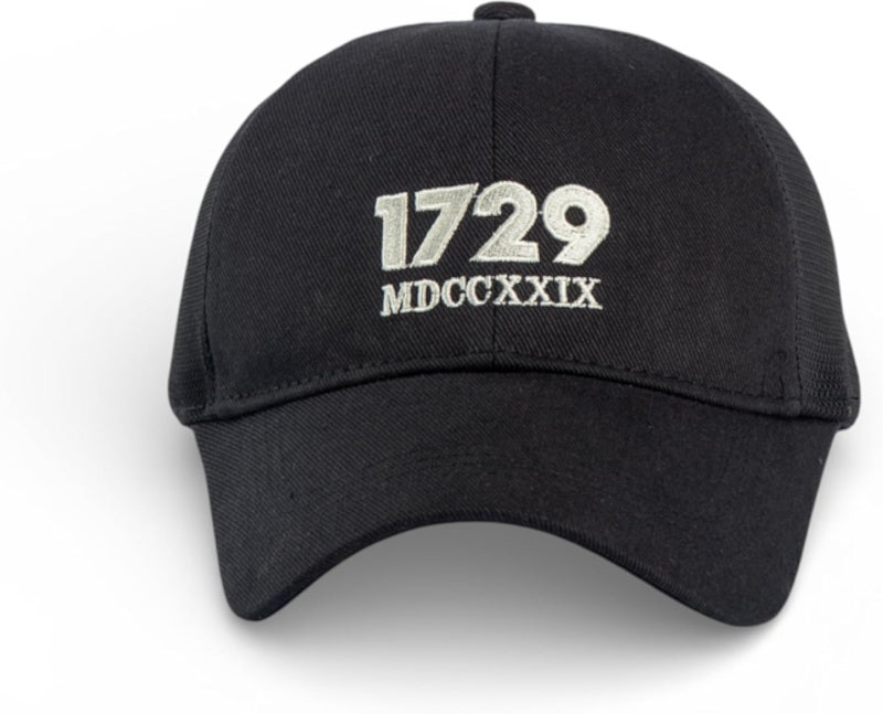 Mesh Trucker Cap with 1729 Embroidered Design, Breathable Structured Front, Adjustable Strap, Available in 4 Colours