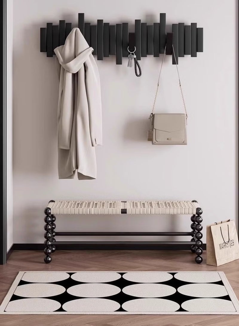 جمورو رف حائط خشبي لتعليق مفاتيح البيانو | منظم معاطف وقبعات للمدخل بدون حفر - Image 1