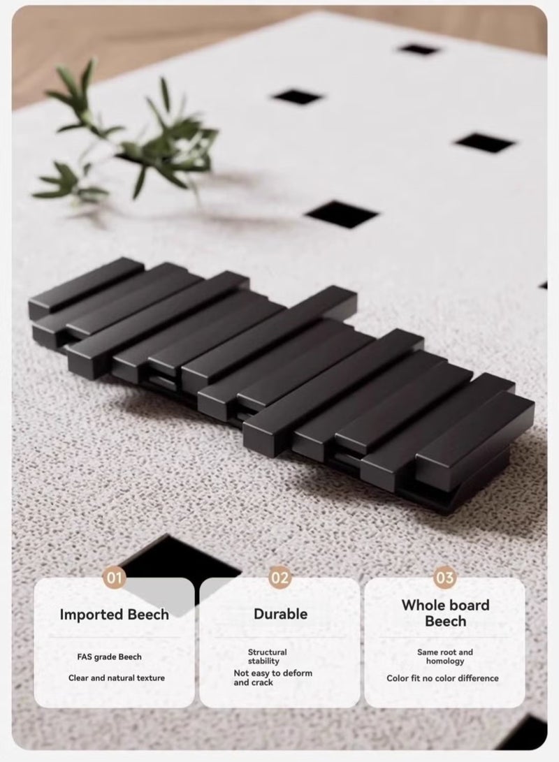 جمورو رف حائط خشبي لتعليق مفاتيح البيانو | منظم معاطف وقبعات للمدخل بدون حفر - Image 3