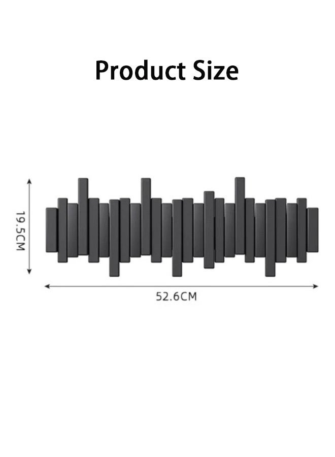 جمورو رف حائط خشبي لتعليق مفاتيح البيانو | منظم معاطف وقبعات للمدخل بدون حفر - Image 4