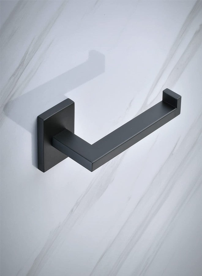 SHUNLI Matte Black Bathroom Accessories Hardware Set 2 Pieces, Toilet Paper Holder + Hand Towel Holder, Wall Mounted Towel Ring Towel Bar, SUS304 Stainless Steel, SHUNLI - Image 2