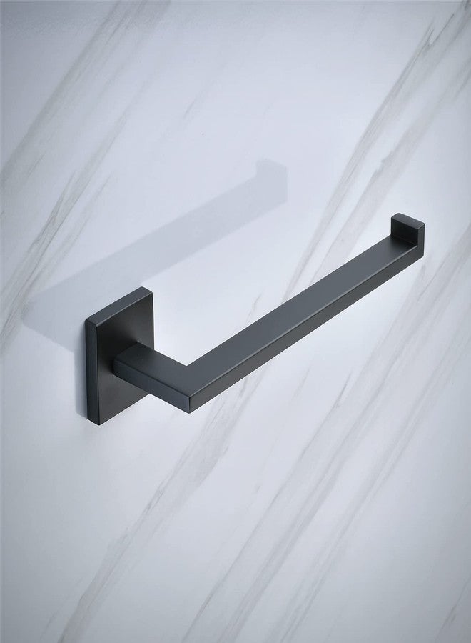 SHUNLI Matte Black Bathroom Accessories Hardware Set 2 Pieces, Toilet Paper Holder + Hand Towel Holder, Wall Mounted Towel Ring Towel Bar, SUS304 Stainless Steel, SHUNLI - Image 4