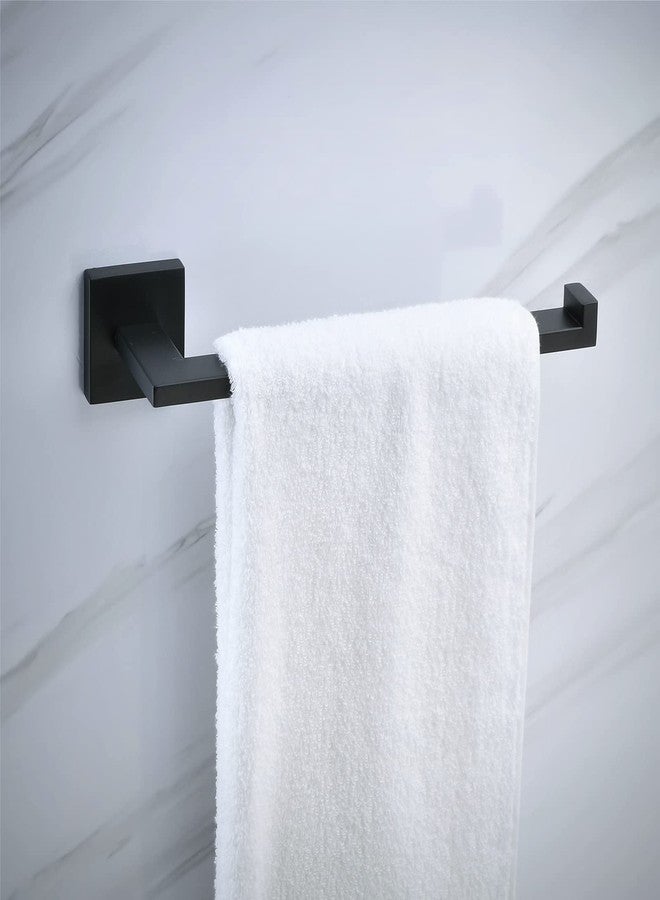 SHUNLI Matte Black Bathroom Accessories Hardware Set 2 Pieces, Toilet Paper Holder + Hand Towel Holder, Wall Mounted Towel Ring Towel Bar, SUS304 Stainless Steel, SHUNLI - Image 5