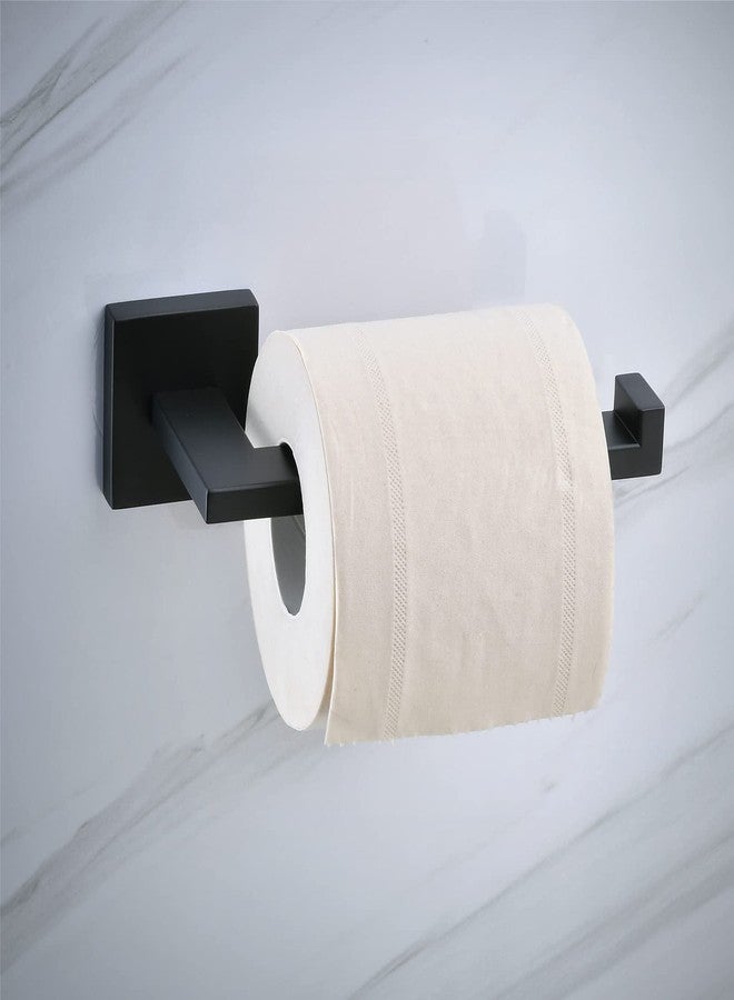 SHUNLI Matte Black Bathroom Accessories Hardware Set 2 Pieces, Toilet Paper Holder + Hand Towel Holder, Wall Mounted Towel Ring Towel Bar, SUS304 Stainless Steel, SHUNLI - Image 3