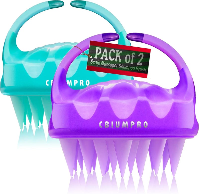Cbiumpro Cbiumpro 2Pack Scalp Massager Shampoo Brush Ultra Soft Silicone Scalp Scrubber Exfoliator Brush for Hair Growth  Dandruff Removal  100 Fit All Hair Types