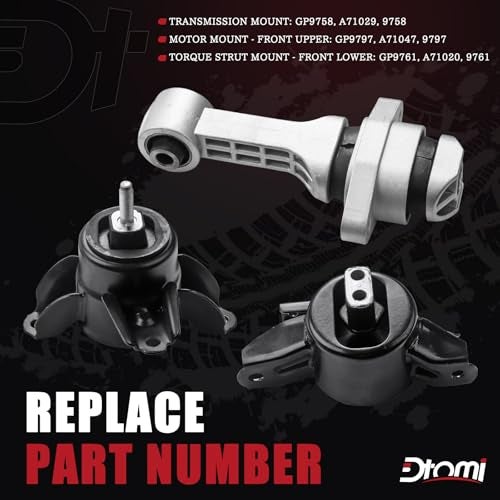 Dtomi Engine Motor Mount & Transmission Mount Set of 3 Compatible with Hyundai Kia Vehicle Elantra 1.8L 2011-2016, Accent 2012-2014, Rio 2012-2017, Forte 1.6L 2014-2016 Replaces# A71047 A71020 A71029 - Image 2