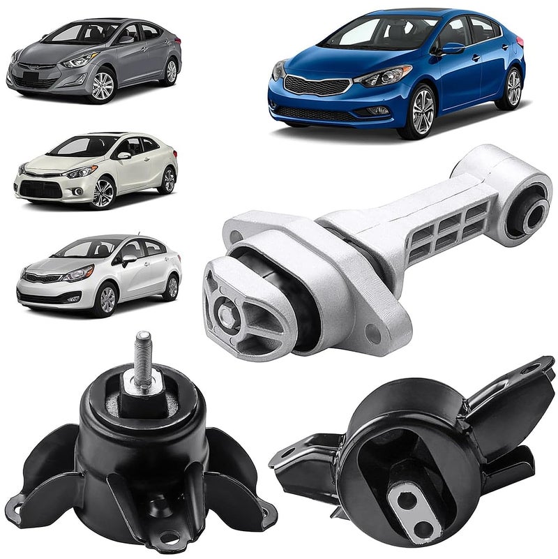 Dtomi Engine Motor Mount & Transmission Mount Set of 3 Compatible with Hyundai Kia Vehicle Elantra 1.8L 2011-2016, Accent 2012-2014, Rio 2012-2017, Forte 1.6L 2014-2016 Replaces# A71047 A71020 A71029 - Image 1