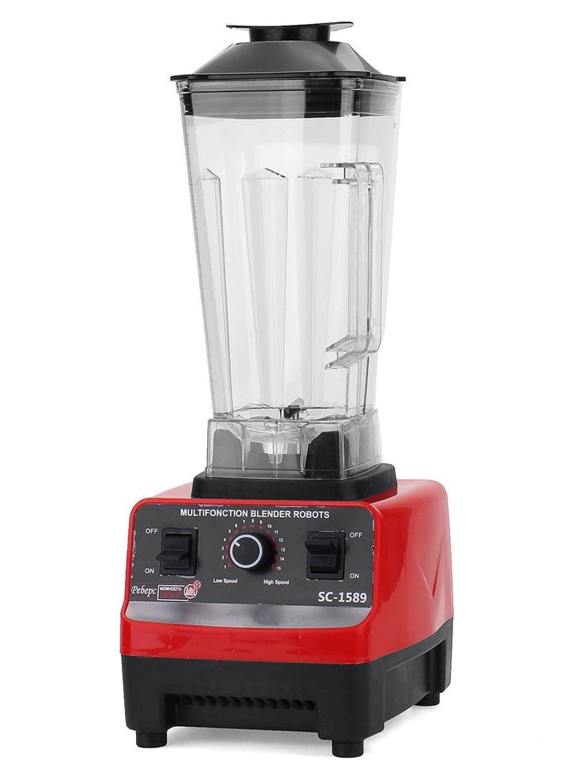 SILVER CREST 15-Speeds Multifunctional Countertop Blender Ice Shaver Food Grinder 2.5L 4500W SC-1589 Black Red  - Image 2