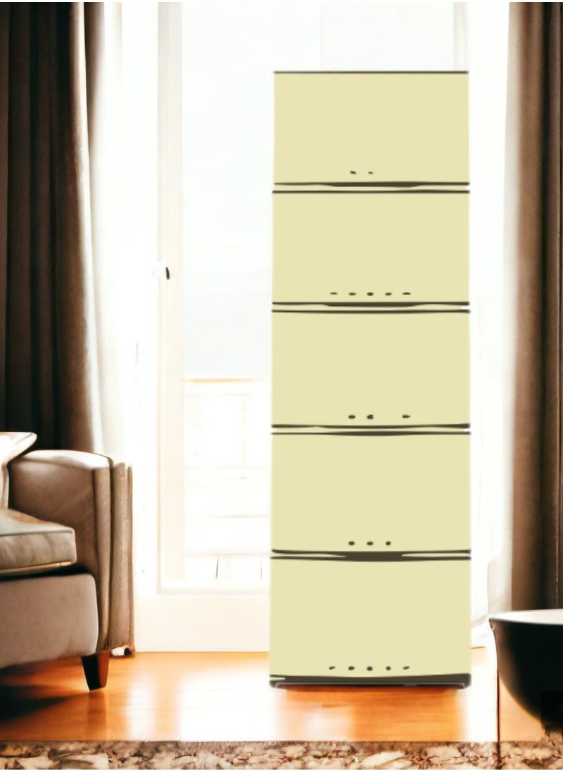 Faller 5-Layer Storage Drawer Cabinet Brown/Beige 42x104x34 cm  - Image 3
