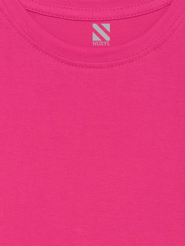 Nusyl Girls Full Sleeves Solid T-Shirt for Kids | Soft Cotton Blend | Comfortable Regular Fit | Casual 2-16 Years | Hot Pink - Image 4