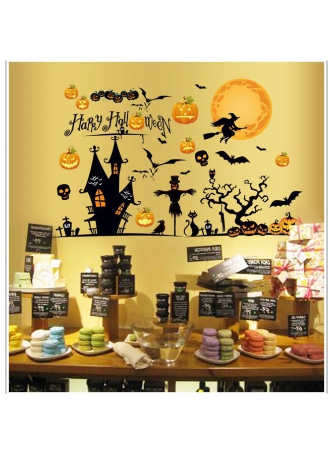 NIBEMINENT Halloween Wall Stickers - Pumpkin, Spider, and Ghost Window Decals