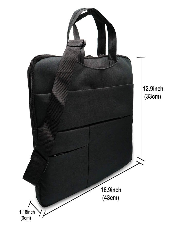 Wearslim Laptop Shoulder Bag, Durable and Water-Repellent Fabric Design Briefcase, Professional Travel Commuter and Laptop Protection, Waterproof (43 x 33 x 3cm)-Black - Image 4