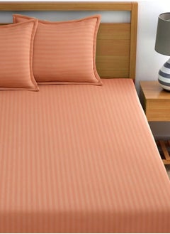 MAXQON Deep Fitted Bed Sheet +2Pcs Pillow Covers, King/Queen/Double/Single Sizes, Color Peach, Depth 30cm  - Image 4