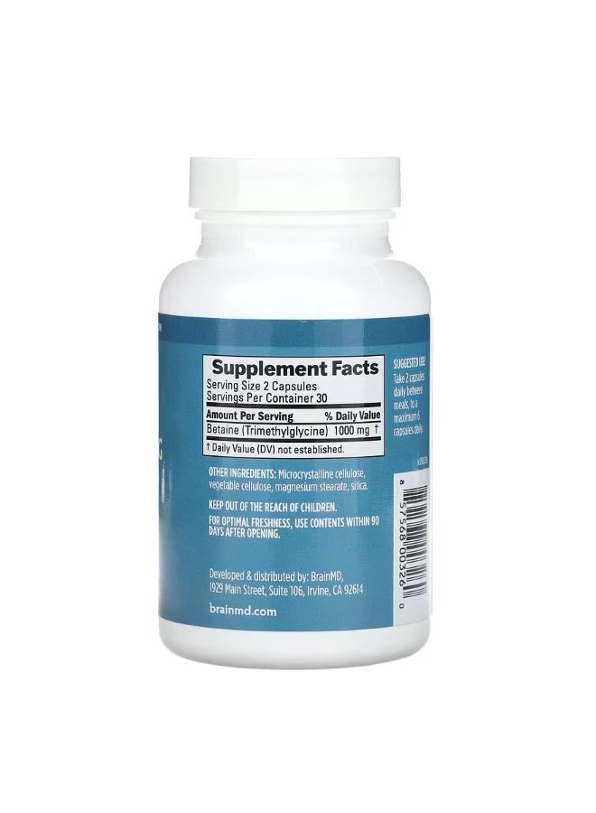 برينمد Betaine TMG 60 Vegan Capsules - Image 2