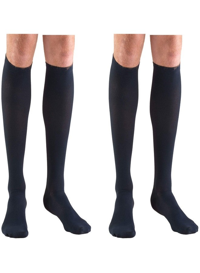 Truform Men's Knee High 15-20 mmHg Compression Dress Socks, Navy, Large (Pack of 2) - Image 1