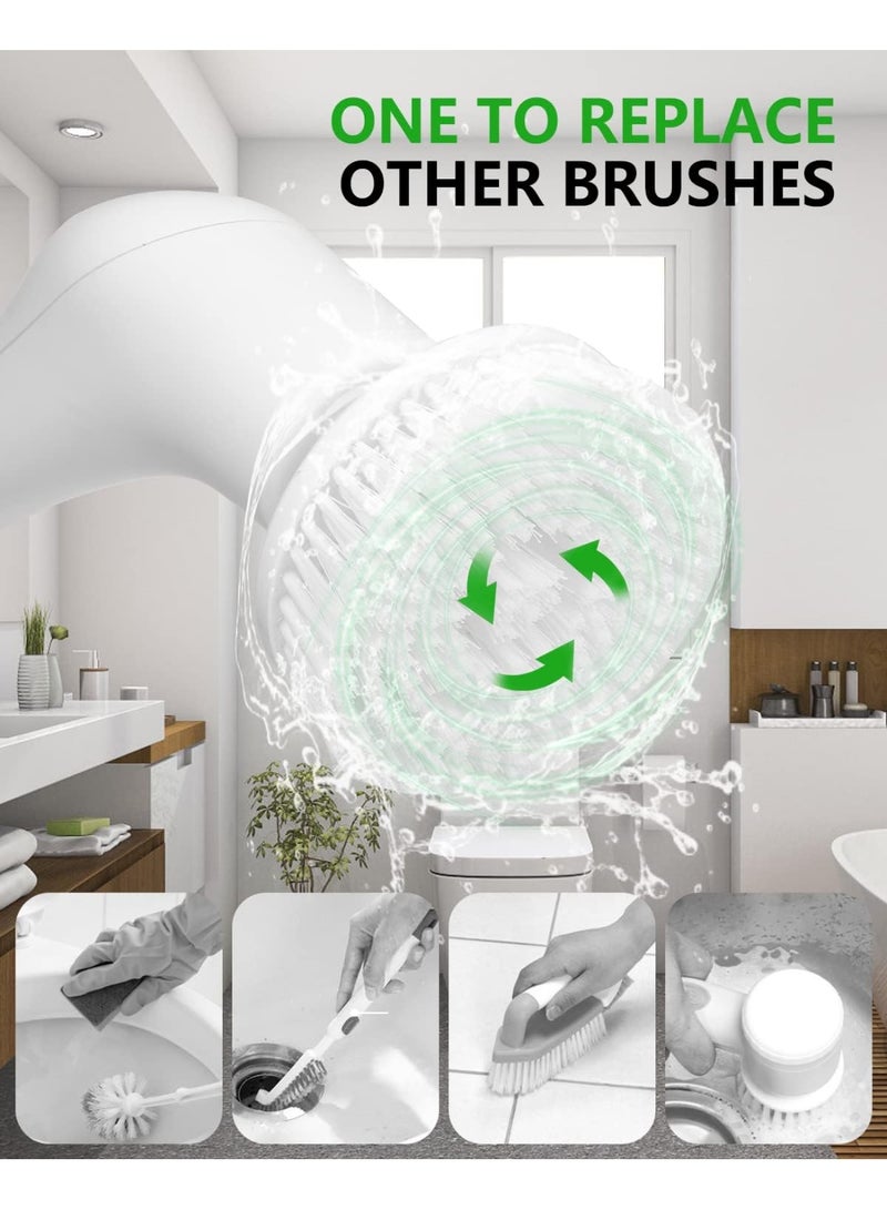 بلو فاير مِقْشَط دوار كهربائي لاسلكي - مِقْشَط قوي بسرعة 580 دورة/دقيقة، مع 6 رؤوس فرش، مقاوم للماء IPX7، عمل مستمر لمدة 90 دقيقة وشاشة عرض LED لتنظيف الحوض، البلاط، الحمام، المطبخ، السيارة والأرضيات - Image 5