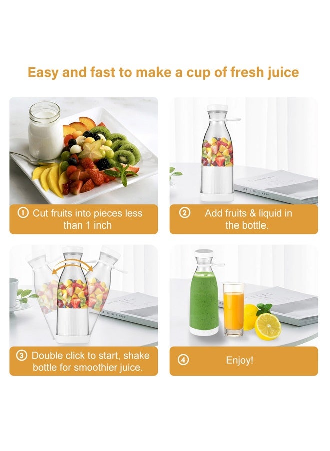 خلاط محمول صغير قابل لإعادة الشحن عبر USB، خلاط شخصي صغير للميلك شيك والعصائر، عصارة فواكه وخضراوات كهربائية، كوب عصير خضراوات محمول صغير للمنزل - Image 3