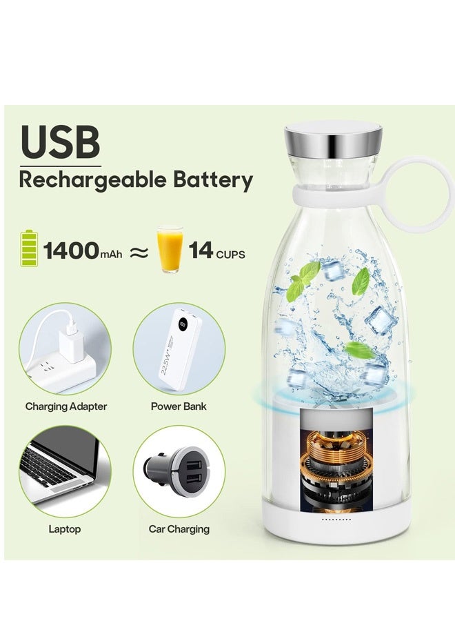 خلاط محمول صغير قابل لإعادة الشحن عبر USB، خلاط شخصي صغير للميلك شيك والعصائر، عصارة فواكه وخضراوات كهربائية، كوب عصير خضراوات محمول صغير للمنزل - Image 4