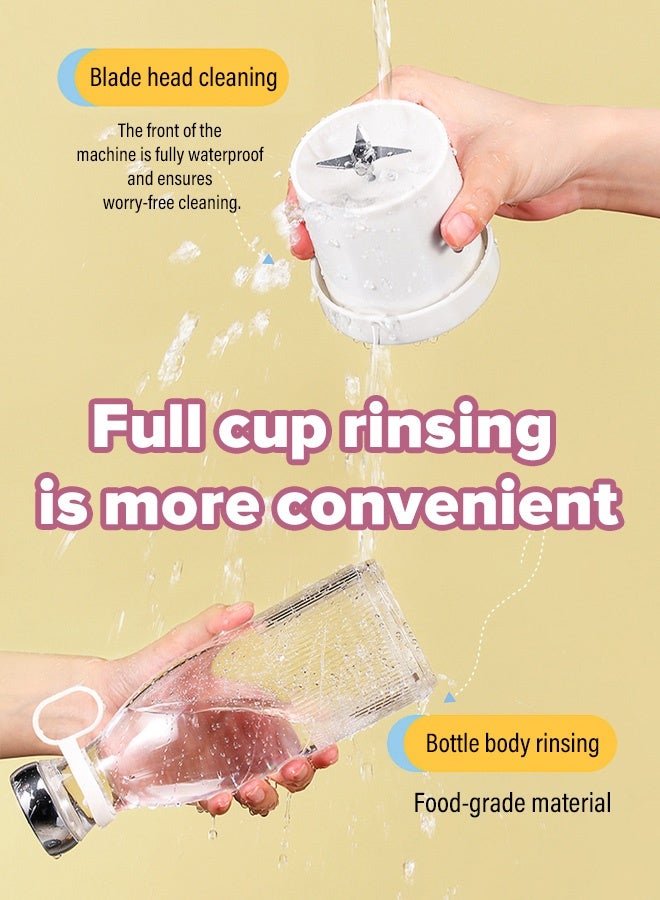 خلاط محمول صغير قابل لإعادة الشحن عبر USB، خلاط شخصي صغير للميلك شيك والعصائر، عصارة فواكه وخضراوات كهربائية، كوب عصير خضراوات محمول صغير للمنزل - Image 2