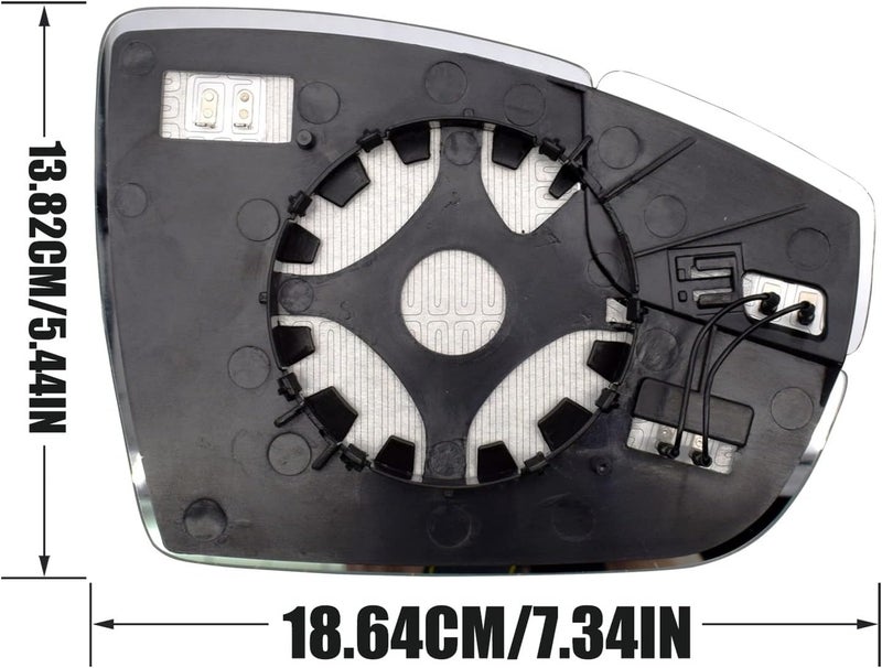 demulax Heated Convex Side Mirror Glass for Ford Focus 2012-2018 - Image 3