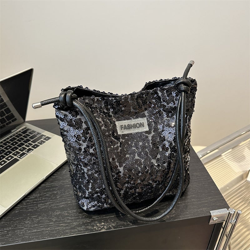 Sequin Fashionable Korean Style Shoulder Bag Women'S 2024 Trendy Online Popular Underarm Bag For Going Out Tote Bag For Women - Image 5