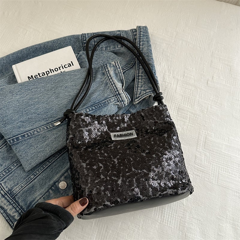Sequin Fashionable Korean Style Shoulder Bag Women'S 2024 Trendy Online Popular Underarm Bag For Going Out Tote Bag For Women - Image 1