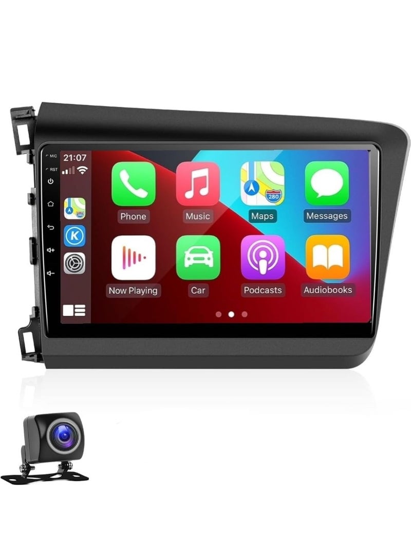 RAYMOS Android Car Stereo For Honda Civic 2012-2015 4GB RAM Support Apple Carplay Android Auto Wireless QLED Touch Screen Fast Interface Quick Boot AHD Camera Included SIM Card Bluetooth USB Video  - Image 1