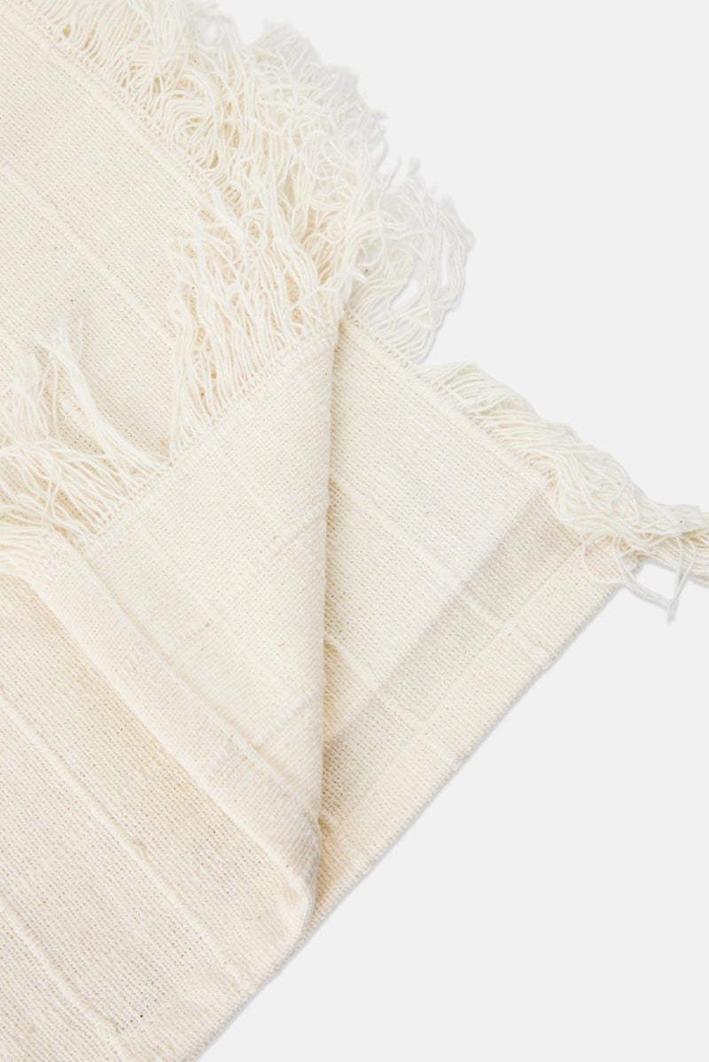Bebe Home Cotton Textured Throw Blanket, Off White - Image 3