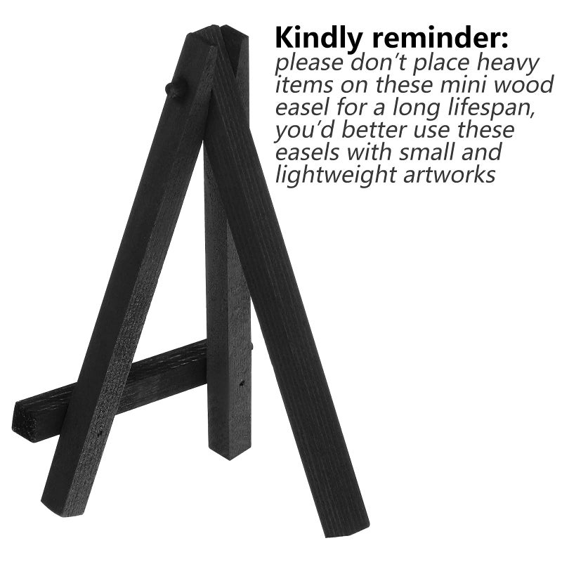Chuangdi 12 Pieces 5 Inch Mini Wood Display Easel  Holder For Small Canvases  Cards  Photos  Notices  Etc. (Black) - Image 4