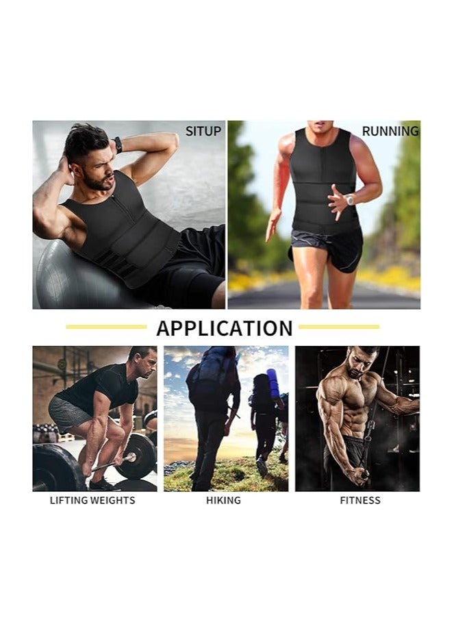 DAILYLIFE Men Neoprene Sauna Zipper Waist Trainer Vest Tank Top Trimmer Body Shaper - XXL - Image 4