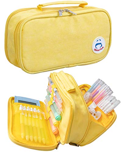 Surpop Large Capacity Pencil Case, Stationery Storage Pen Bag Box Handheld Makeup Pouch Holder Multi-Compartment Organizer College School Office Supplies for Student Teen Kid Adult - Image 1