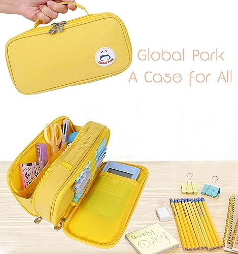 Surpop Large Capacity Pencil Case, Stationery Storage Pen Bag Box Handheld Makeup Pouch Holder Multi-Compartment Organizer College School Office Supplies for Student Teen Kid Adult - Image 5