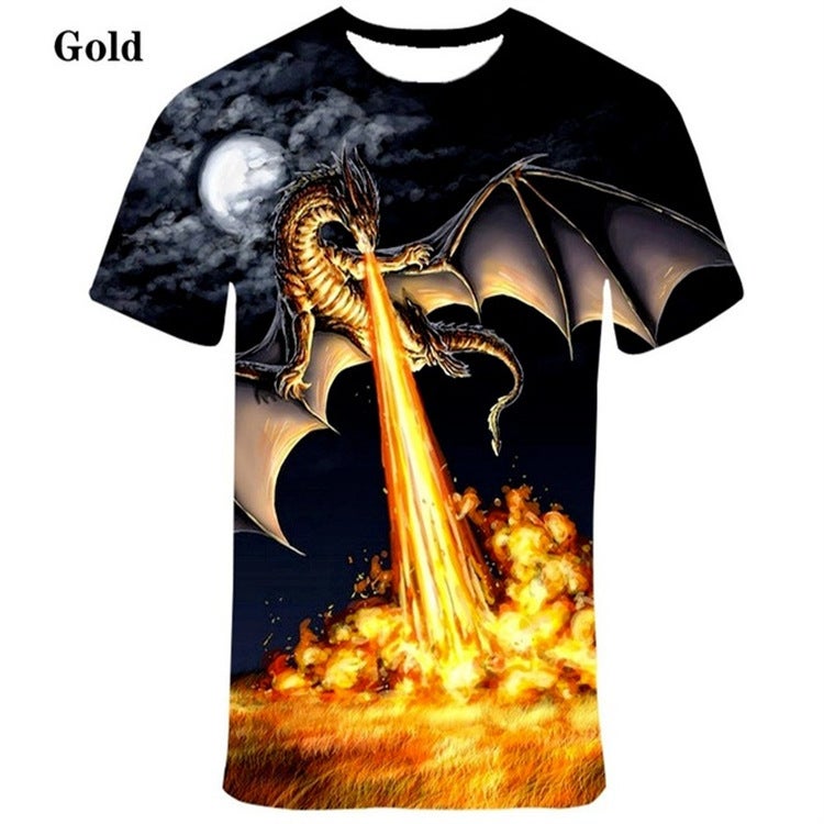 2021 summer new cool animal 3D digital personalized printing fashion trendy men's short-sleeved T-shirt in stock - Image 5